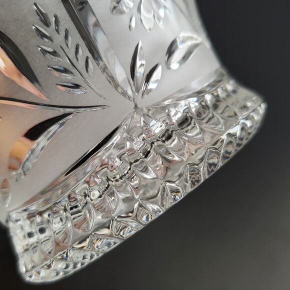 Lausitzer Glas Vintage Floral Pattern Frosted Crystal Bowll - Picture 7 of 8